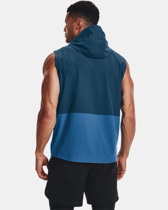 Men's UA RUSH™ Woven Hooded Vest, Blue, pdpMainDesktop image number 1